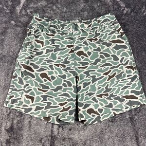 Burlebo Everyday Shorts Retro Camo Duck Unlined Men's XL 7.5" Inseam Chino